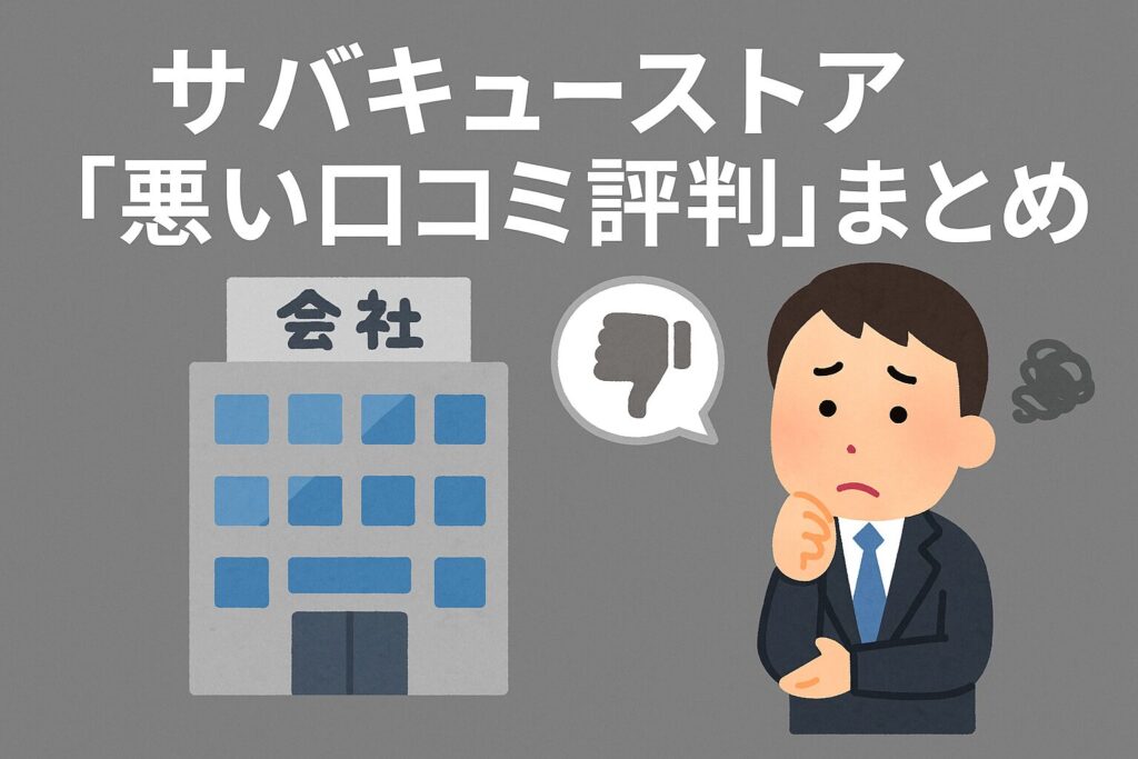 サバキューストアの悪い口コミ評判